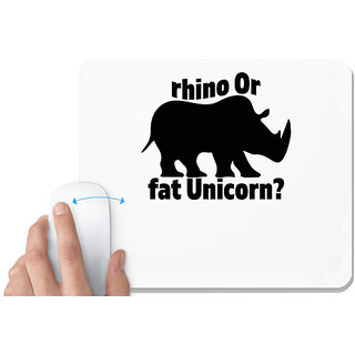                       UDNAG White Mousepad 'Unicorn | rhino Or fat Unicorn-' for Computer / PC / Laptop [230 x 200 x 5mm]                                              