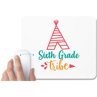                       UDNAG White Mousepad 'School | sixth grade tribe' for Computer / PC / Laptop [230 x 200 x 5mm]                                              