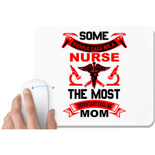                       UDNAG White Mousepad 'Nurse | SOME PEOPLE CALL ME A' for Computer / PC / Laptop [230 x 200 x 5mm]                                              