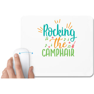                       UDNAG White Mousepad 'Camphair | rocking the camphair' for Computer / PC / Laptop [230 x 200 x 5mm]                                              