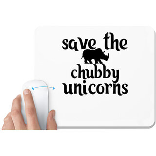                      UDNAG White Mousepad 'Chubby Unicorn | save the chubby unicorns' for Computer / PC / Laptop [230 x 200 x 5mm]                                              