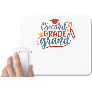                       UDNAG White Mousepad 'School | second grade grand' for Computer / PC / Laptop [230 x 200 x 5mm]                                              