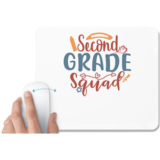                       UDNAG White Mousepad 'School | second grade squad' for Computer / PC / Laptop [230 x 200 x 5mm]                                              