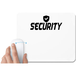                       UDNAG White Mousepad '| security' for Computer / PC / Laptop [230 x 200 x 5mm]                                              