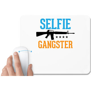                       UDNAG White Mousepad 'Gangster | SELFIE' for Computer / PC / Laptop [230 x 200 x 5mm]                                              