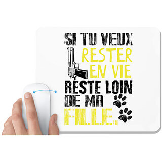                       UDNAG White Mousepad '| SI TU VEUX' for Computer / PC / Laptop [230 x 200 x 5mm]                                              