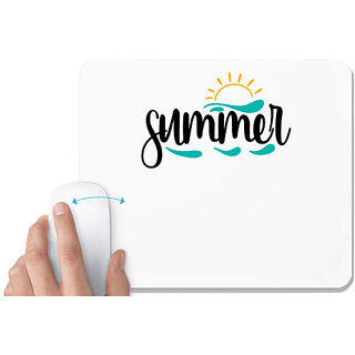                      UDNAG White Mousepad 'Summer | Summer_sun' for Computer / PC / Laptop [230 x 200 x 5mm]                                              