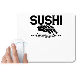                       UDNAG White Mousepad 'SUSHI | sushi luxury yet' for Computer / PC / Laptop [230 x 200 x 5mm]                                              