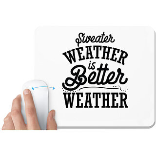                       UDNAG White Mousepad 'Winter | SWEATER WEATHER' for Computer / PC / Laptop [230 x 200 x 5mm]                                              