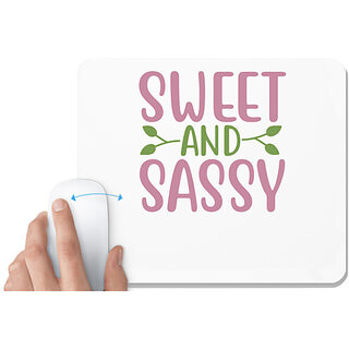                       UDNAG White Mousepad 'Sweet sassy | SWEET AND SASSY' for Computer / PC / Laptop [230 x 200 x 5mm]                                              