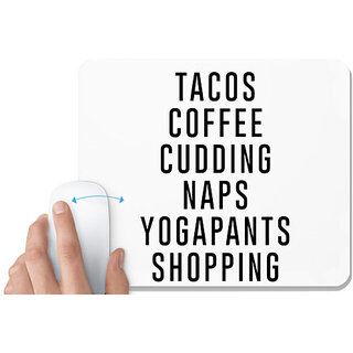                       UDNAG White Mousepad 'Coffee | Tascos coffee' for Computer / PC / Laptop [230 x 200 x 5mm]                                              