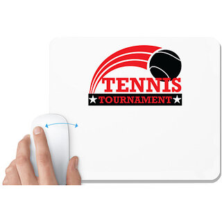                       UDNAG White Mousepad 'Tennis | TENNIS,' for Computer / PC / Laptop [230 x 200 x 5mm]                                              