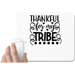                       UDNAG White Mousepad 'Thankful | Thankfull' for Computer / PC / Laptop [230 x 200 x 5mm]                                              