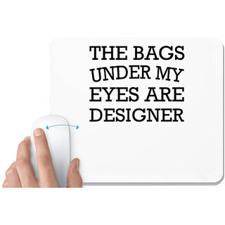                       UDNAG White Mousepad 'Desighner | The bags' for Computer / PC / Laptop [230 x 200 x 5mm]                                              