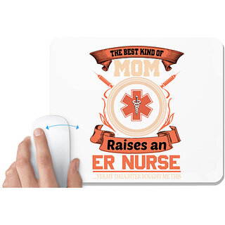                       UDNAG White Mousepad 'Nurse | THE BEST KIND OF MOM' for Computer / PC / Laptop [230 x 200 x 5mm]                                              
