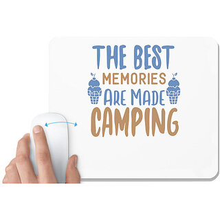                       UDNAG White Mousepad 'Camping | The Best Memories Are Made Camping' for Computer / PC / Laptop [230 x 200 x 5mm]                                              