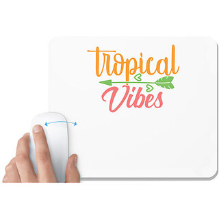                       UDNAG White Mousepad 'Summer | Tropical Vibes' for Computer / PC / Laptop [230 x 200 x 5mm]                                              
