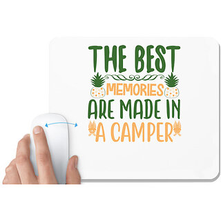                       UDNAG White Mousepad 'Camper | The Best Memories Are Made In A Camper' for Computer / PC / Laptop [230 x 200 x 5mm]                                              
