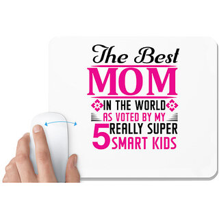                       UDNAG White Mousepad 'Mother | The best mom' for Computer / PC / Laptop [230 x 200 x 5mm]                                              
