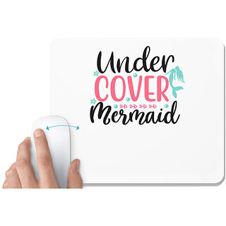                       UDNAG White Mousepad 'Mermaid | Undercover Mermaid' for Computer / PC / Laptop [230 x 200 x 5mm]                                              