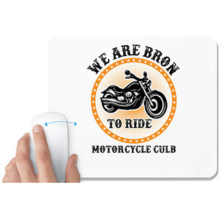                       UDNAG White Mousepad 'Motorcycle, Rider | we are bron' for Computer / PC / Laptop [230 x 200 x 5mm]                                              