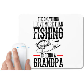                       UDNAG White Mousepad 'Grand Father | THE ONLYTHING I LOVE MORE THAN' for Computer / PC / Laptop [230 x 200 x 5mm]                                              