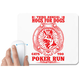                       UDNAG White Mousepad 'Dog | THIRD ANNUAL HOGS FORDOGS' for Computer / PC / Laptop [230 x 200 x 5mm]                                              