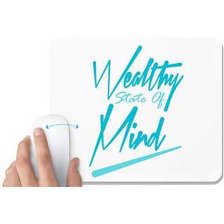                       UDNAG White Mousepad 'Mind | Wealthy' for Computer / PC / Laptop [230 x 200 x 5mm]                                              