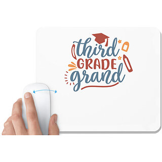                       UDNAG White Mousepad 'School | third grade grand' for Computer / PC / Laptop [230 x 200 x 5mm]                                              