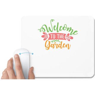                       UDNAG White Mousepad 'Garden | welcome to the garden' for Computer / PC / Laptop [230 x 200 x 5mm]                                              