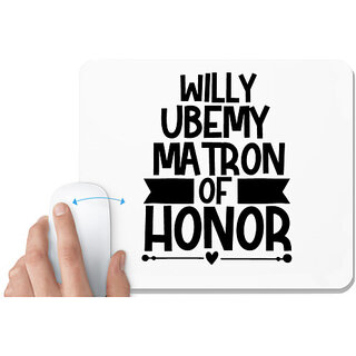                       UDNAG White Mousepad 'Honour | Willy' for Computer / PC / Laptop [230 x 200 x 5mm]                                              