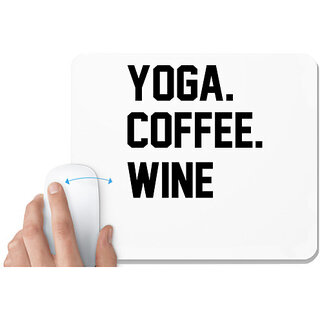                       UDNAG White Mousepad 'Yoga | YOGA' for Computer / PC / Laptop [230 x 200 x 5mm]                                              