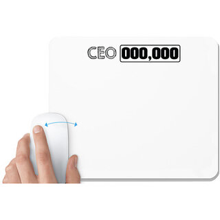                       UDNAG White Mousepad 'CEO | 000,000' for Computer / PC / Laptop [230 x 200 x 5mm]                                              