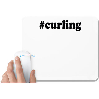                       UDNAG White Mousepad '| curling' for Computer / PC / Laptop [230 x 200 x 5mm]                                              