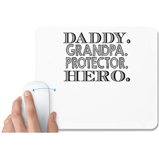                       UDNAG White Mousepad 'Father | daddy grandpa protector' for Computer / PC / Laptop [230 x 200 x 5mm]                                              