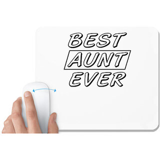                       UDNAG White Mousepad 'Aunty | best aunt ever' for Computer / PC / Laptop [230 x 200 x 5mm]                                              