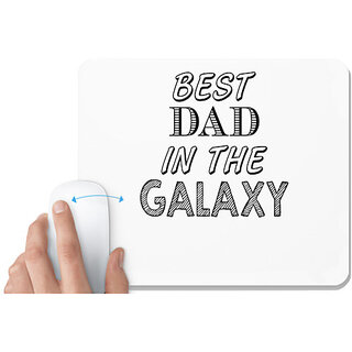                       UDNAG White Mousepad 'Father | best dad in the galaxy' for Computer / PC / Laptop [230 x 200 x 5mm]                                              
