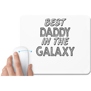                       UDNAG White Mousepad 'Father | best daddy in the galaxy' for Computer / PC / Laptop [230 x 200 x 5mm]                                              