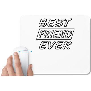                       UDNAG White Mousepad 'Friend | best friend ever' for Computer / PC / Laptop [230 x 200 x 5mm]                                              