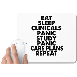                       UDNAG White Mousepad '| eat sleep clinicals panic study' for Computer / PC / Laptop [230 x 200 x 5mm]                                              
