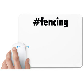                       UDNAG White Mousepad '| fencing' for Computer / PC / Laptop [230 x 200 x 5mm]                                              