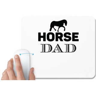                       UDNAG White Mousepad 'Papa | horse dad' for Computer / PC / Laptop [230 x 200 x 5mm]                                              
