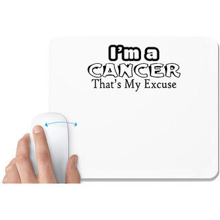                       UDNAG White Mousepad 'Cancer | i am a cancer' for Computer / PC / Laptop [230 x 200 x 5mm]                                              