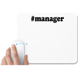                       UDNAG White Mousepad '| manager' for Computer / PC / Laptop [230 x 200 x 5mm]                                              