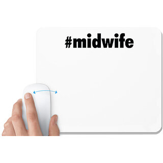                       UDNAG White Mousepad '| midwife' for Computer / PC / Laptop [230 x 200 x 5mm]                                              