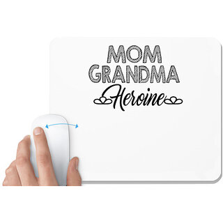                       UDNAG White Mousepad 'Mother, Grand Mother | mom grandma heroine' for Computer / PC / Laptop [230 x 200 x 5mm]                                              