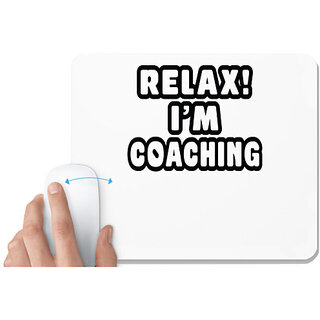 UDNAG White Mousepad 'Coaching | relax i am coaching' for Computer / PC / Laptop [230 x 200 x 5mm]
