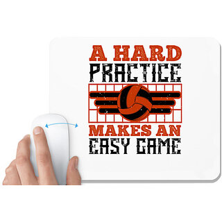                       UDNAG White Mousepad 'Basketball | A hard practice makes an easy game' for Computer / PC / Laptop [230 x 200 x 5mm]                                              