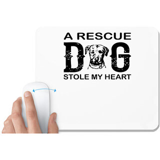                       UDNAG White Mousepad 'Dog | A rescue' for Computer / PC / Laptop [230 x 200 x 5mm]                                              