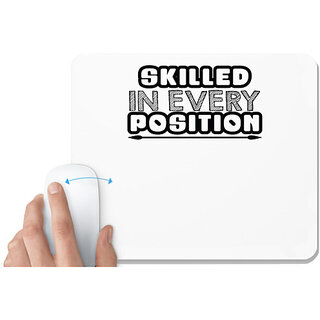                       UDNAG White Mousepad 'Position | skilled in every position 2' for Computer / PC / Laptop [230 x 200 x 5mm]                                              